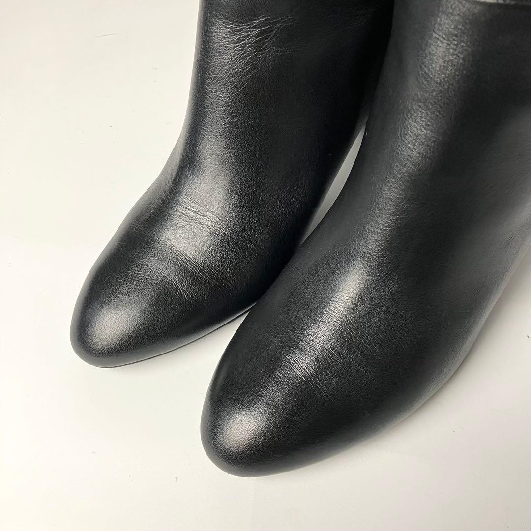 【美品】DIANA チャンキーヒール　レザー　ロングブーツ　美脚　黒　24cm