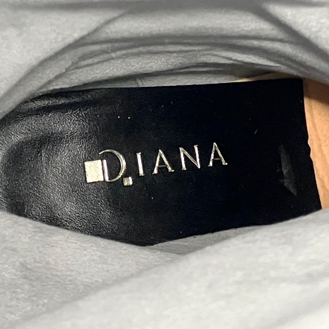 【美品】DIANA チャンキーヒール　レザー　ロングブーツ　美脚　黒　24cm