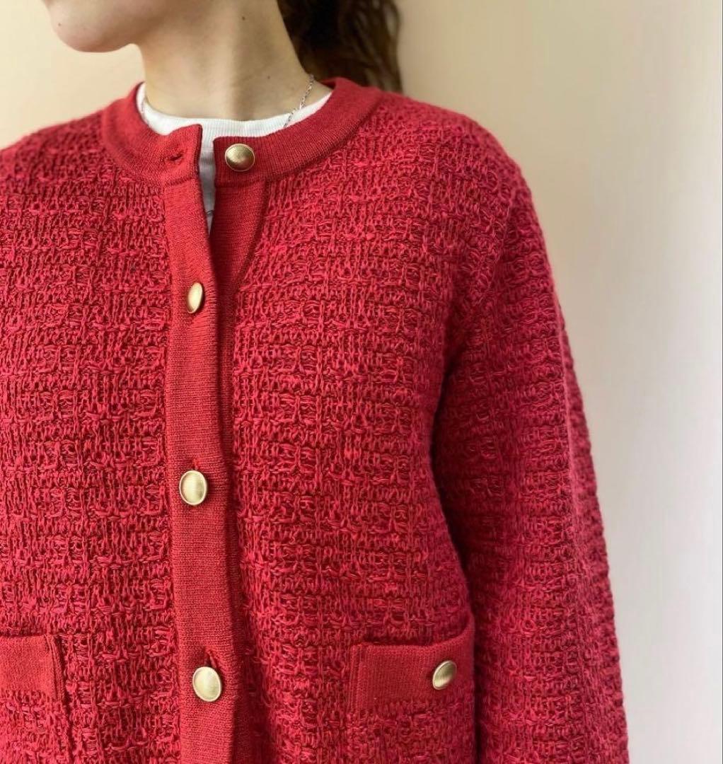 Ιουν♡ シンゾーン TWEED KNIT CDツイードニットカーディ
