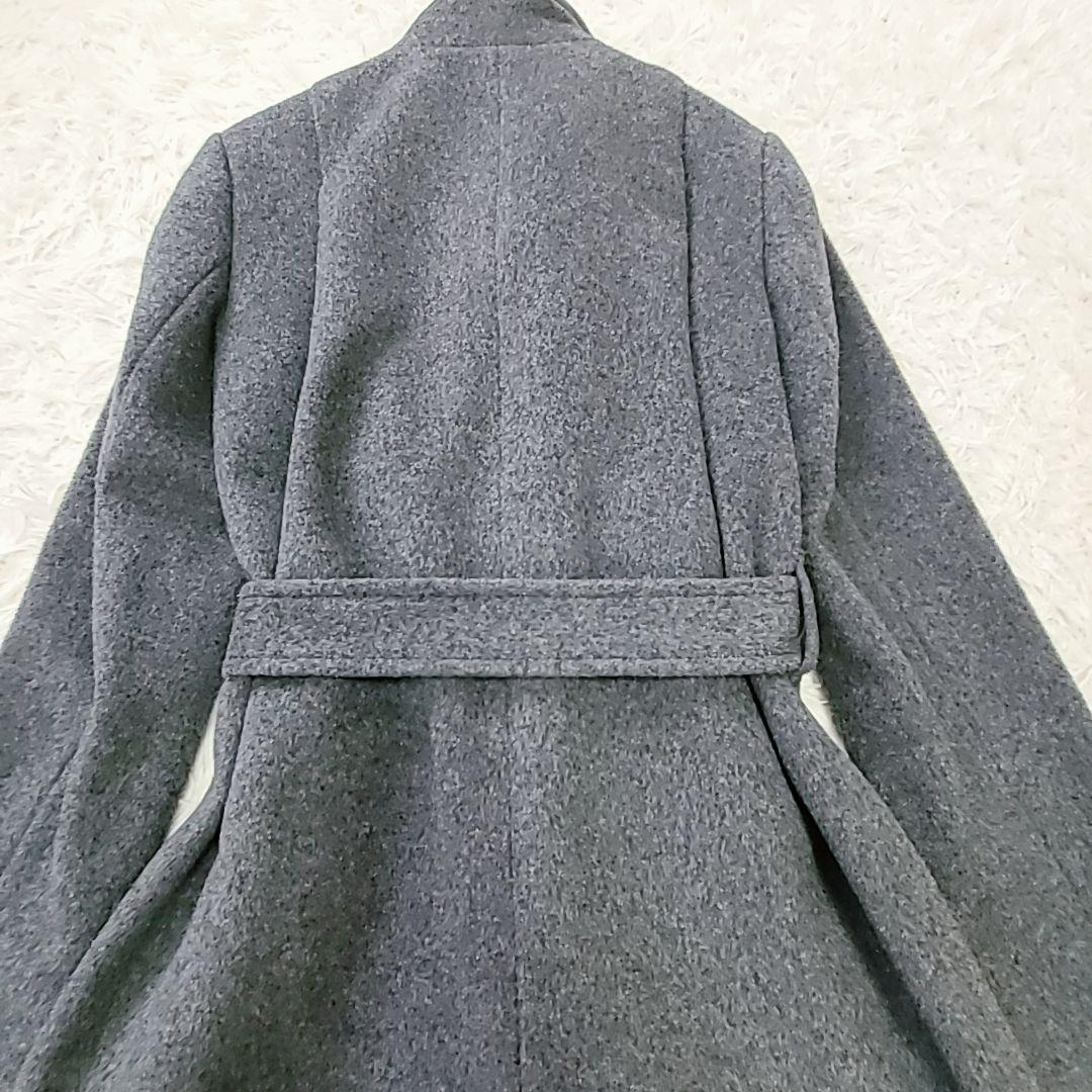 極美品 ポール・スミスブラック スタンドカラーコート XL ベルト 裏地派手