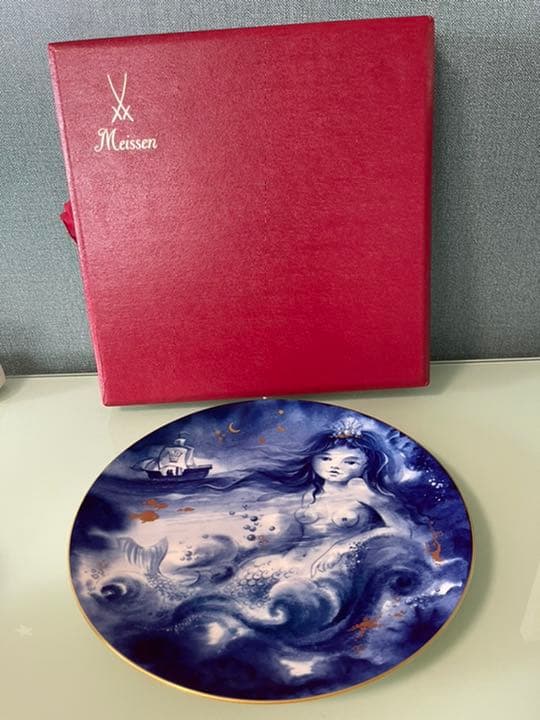 002 希少　マイセン イヤープレート 『人魚姫』meissen ドイツ 皿
