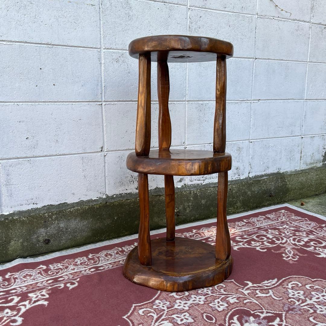 古家具ビンテージ品◾️木製家具 飾り台 ディスプレイ台 花台 木製無垢材