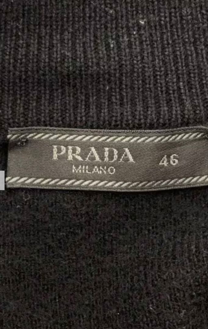 PRADA 46 ナイロン　ニットジャケット　Ｍ　黒