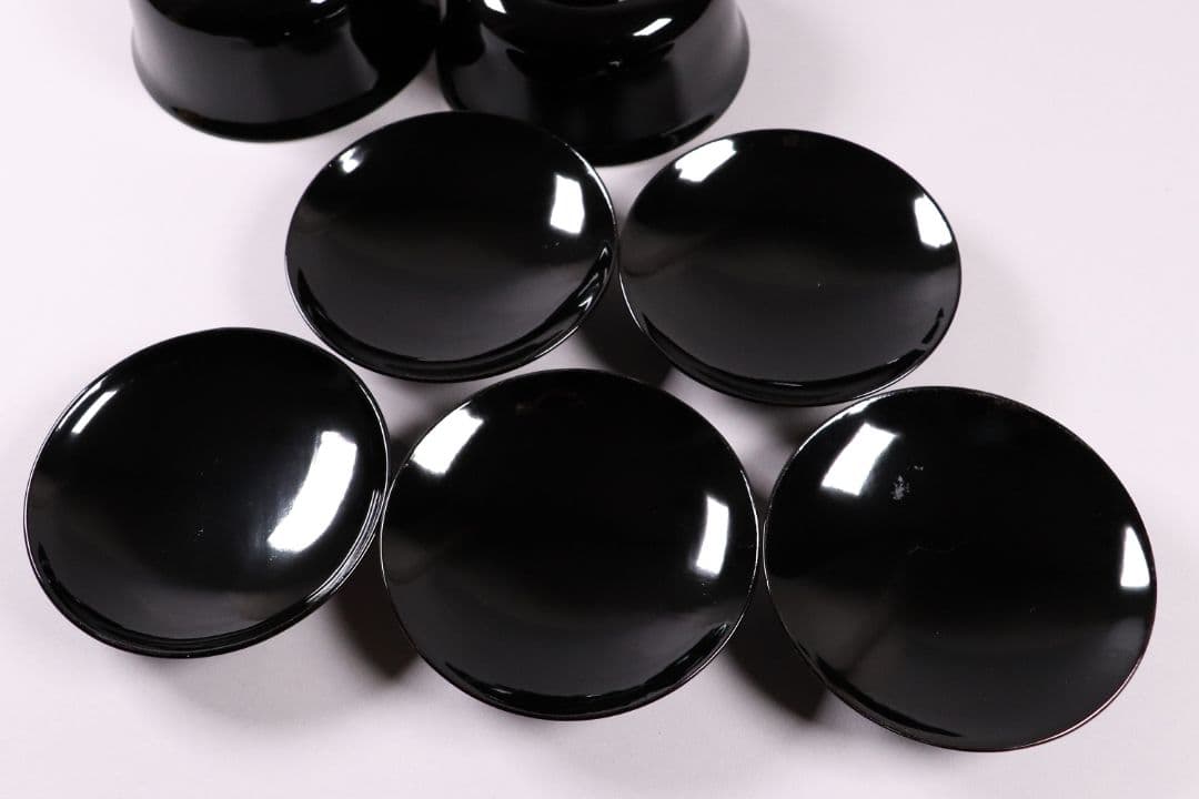 木製漆器 菊花蒔絵 黒塗 椀 五客 漆芸 茶懐石 会席道具 草花【MA286】