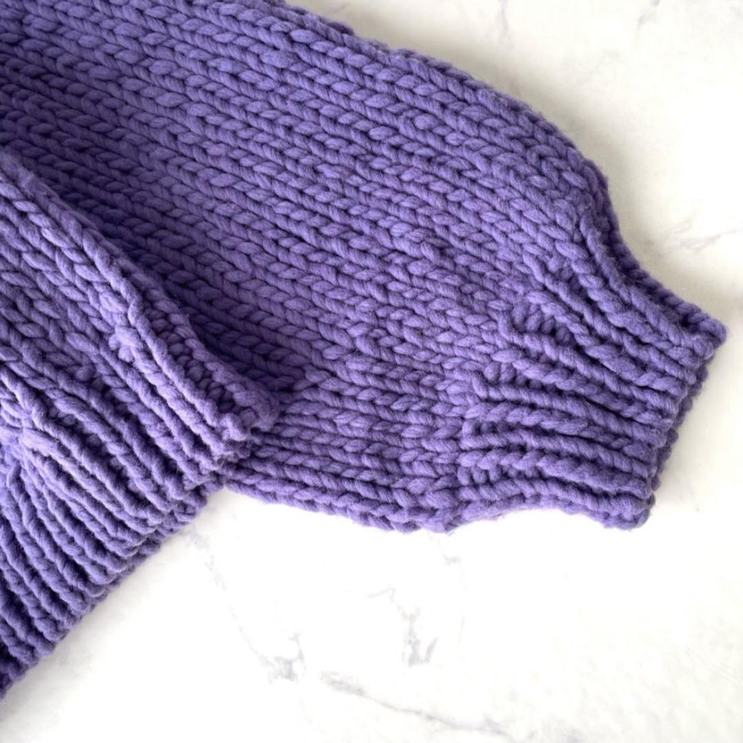 【新品】シールームリン ハンドメイド ウール マルチカーディガン パープル F