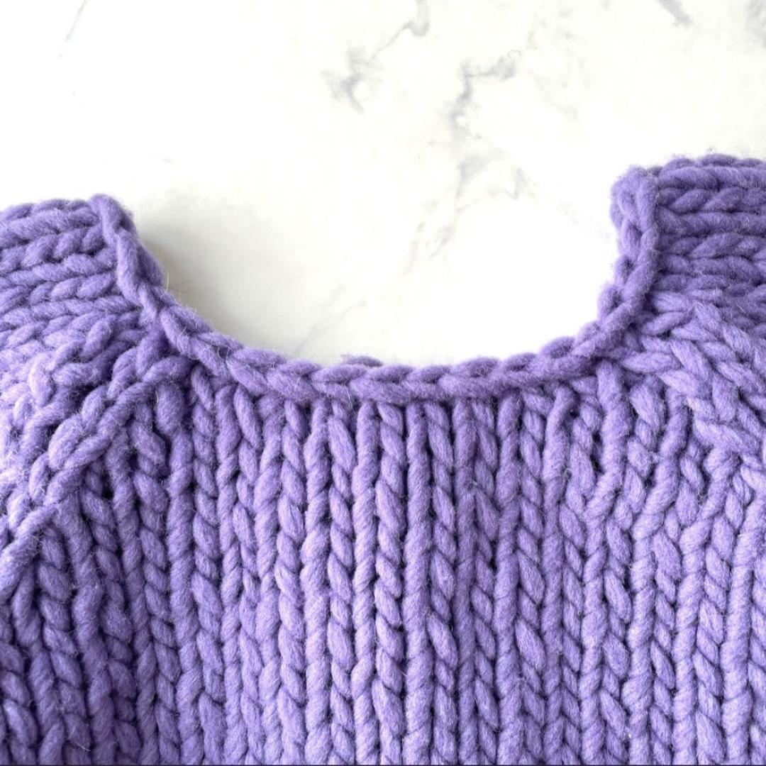 【新品】シールームリン ハンドメイド ウール マルチカーディガン パープル F