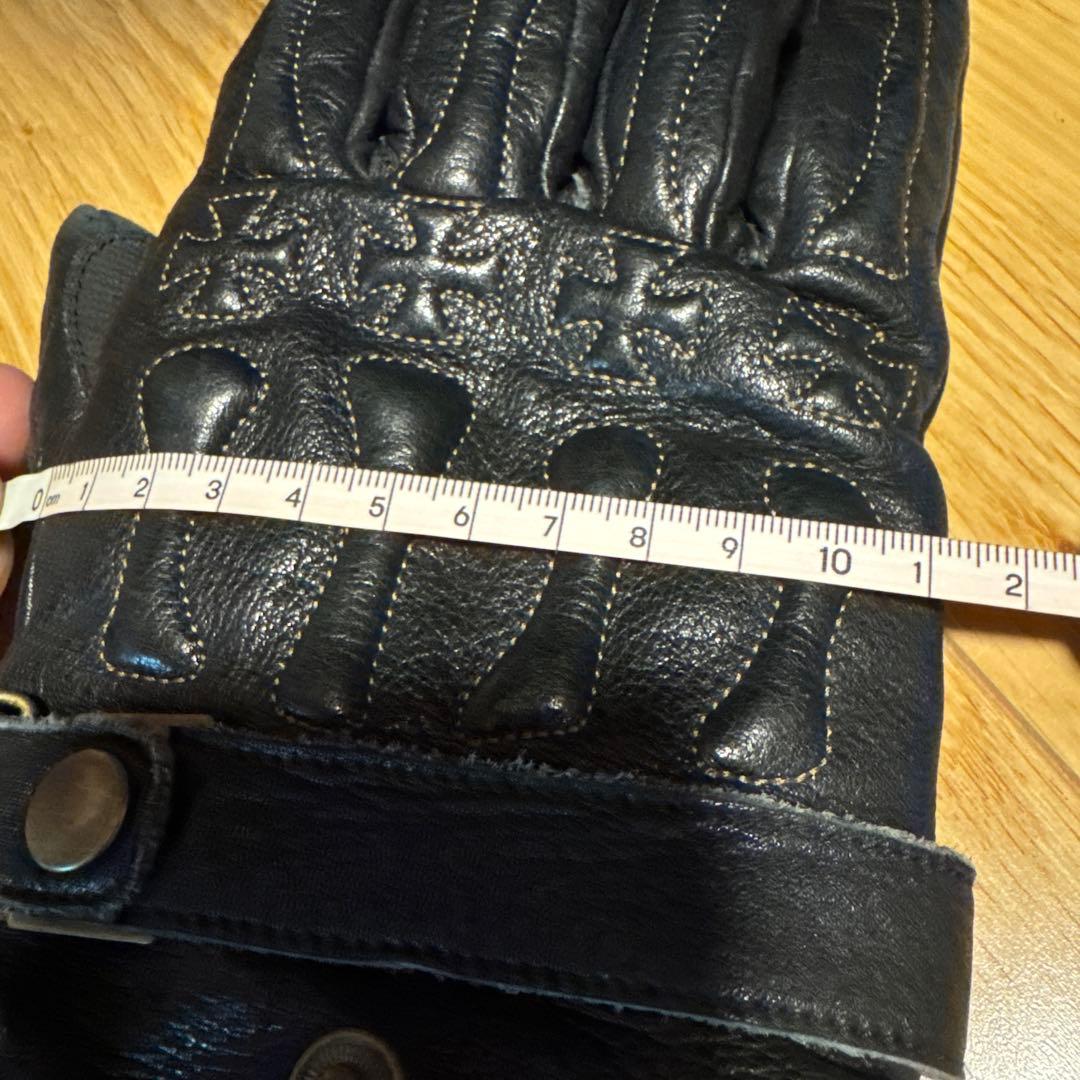 【スカルフライト★ガントレットグローブ黒M】ミトン付き寒冷地仕様　バイクグローブ