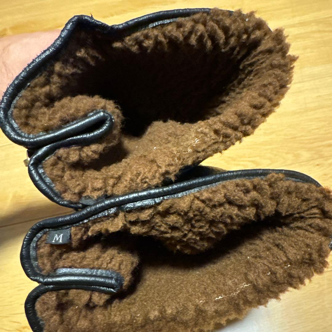 【スカルフライト★ガントレットグローブ黒M】ミトン付き寒冷地仕様　バイクグローブ