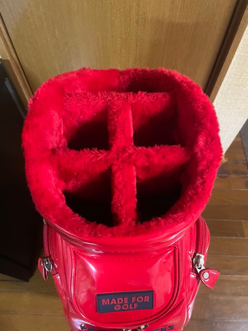 PEARLY GATES エナメルキャディバッグ レッド