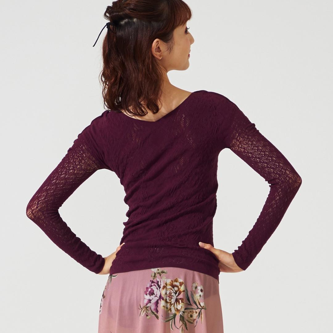 【新品】シアー2wayクルーネックニットトップ ノーソーイングニット M黒