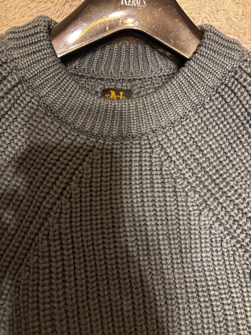 BATONER ブルークルーネックニット メンズ