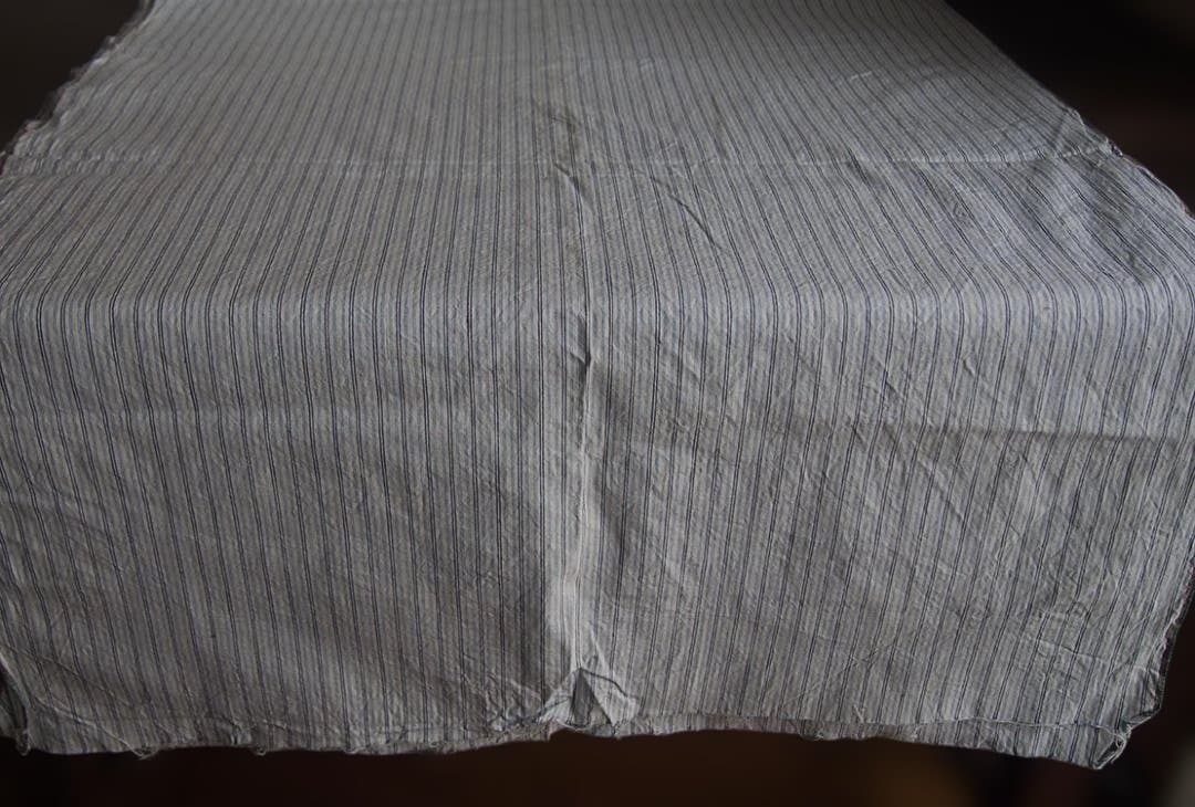 青系 ストライプ コットン 生地 71c×386c ファブリック 縞 /K299