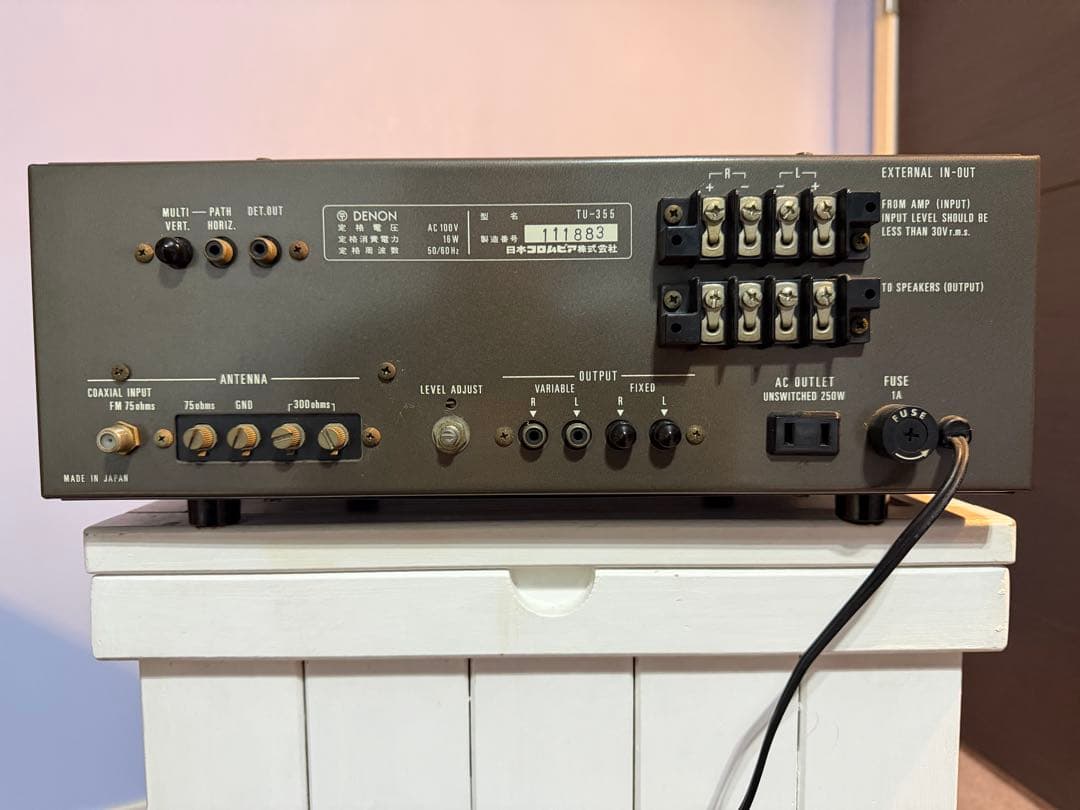 動作品　DENON TU-355 チューナー　デノン　当時物マニュアル付き