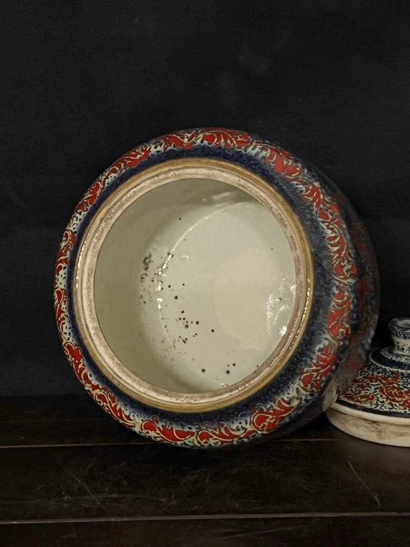 【倉庫整理品】中国古美術/清時代呂鈞窯壺【大清乾龍年製】在銘：XG66