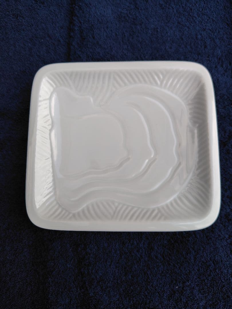 【招福・美品】白い風・深川製磁・貝文様・白皿・長方形5枚セット