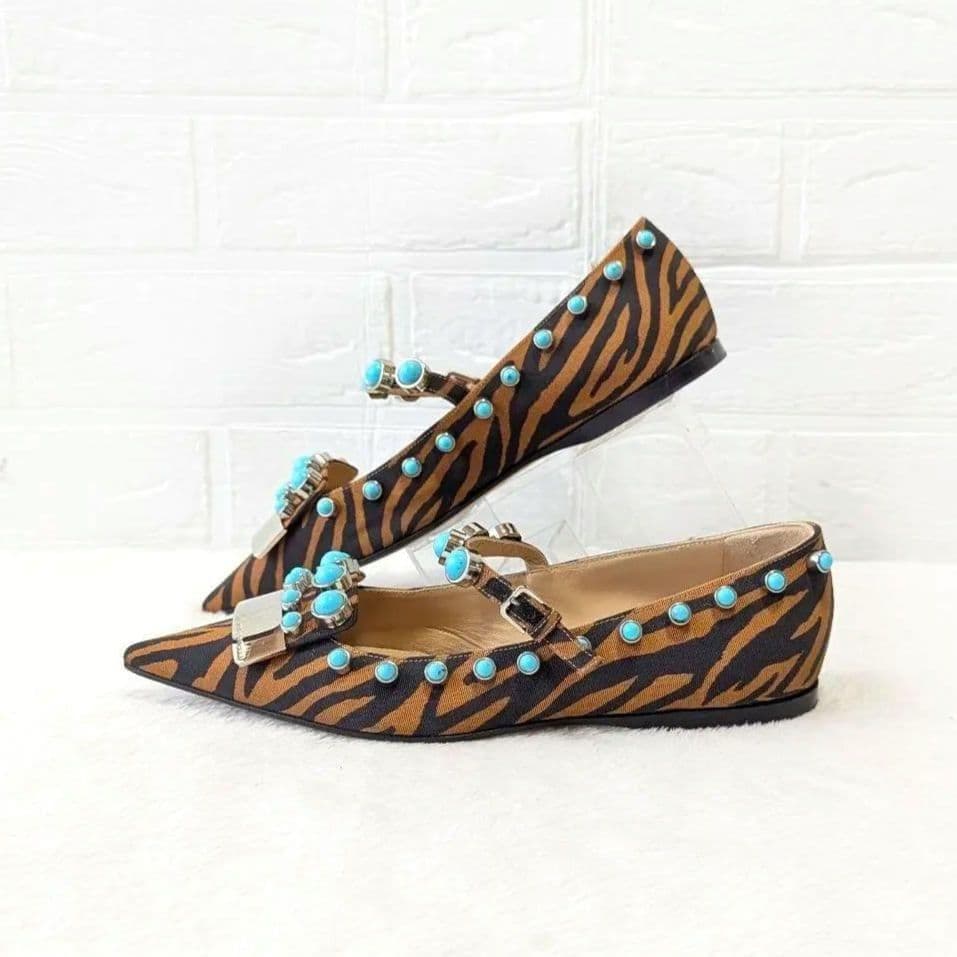 ✨希少✨セルジオロッシ ターゴイズ バレエシューズ フラットシューズ