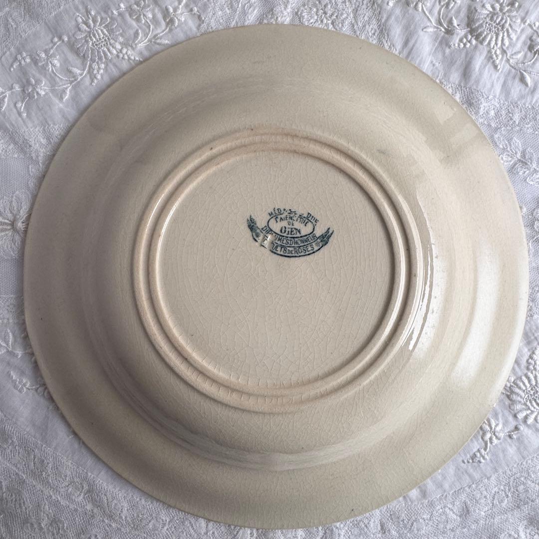 フランスアンティーク　Gien Bouquets de roses 深皿②
