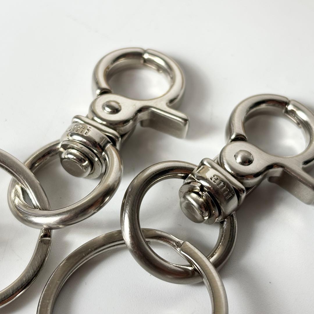 Ami Parisアミパリス　ハートキーリング　チェーン付　ホワイト