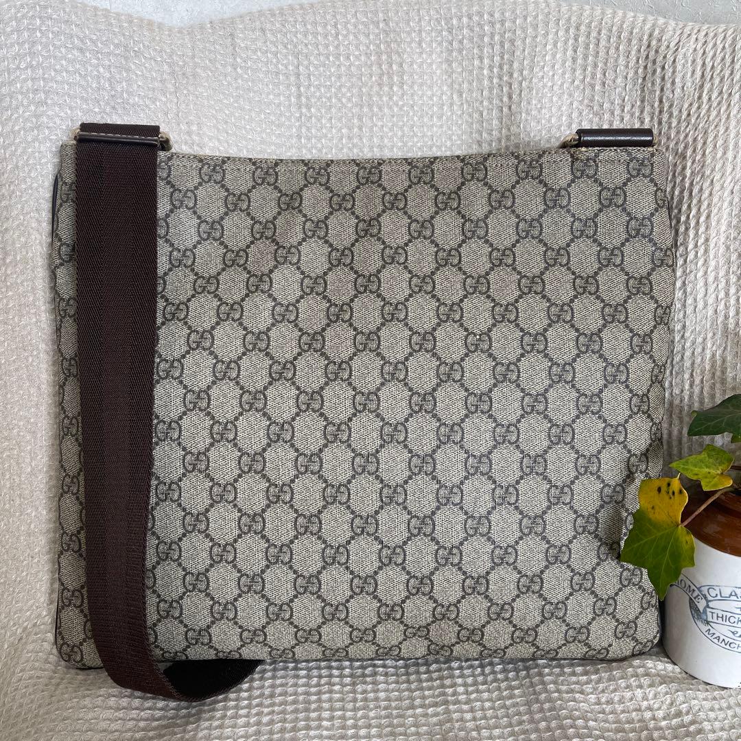 ◇ 美品 GUCCI グッチ ショルダーバッグ GGスプリーム×レザー ◇