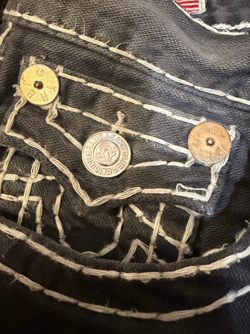 h*a様 ビンテージTrue Religionブラックデニムトュルーレリジョシュ