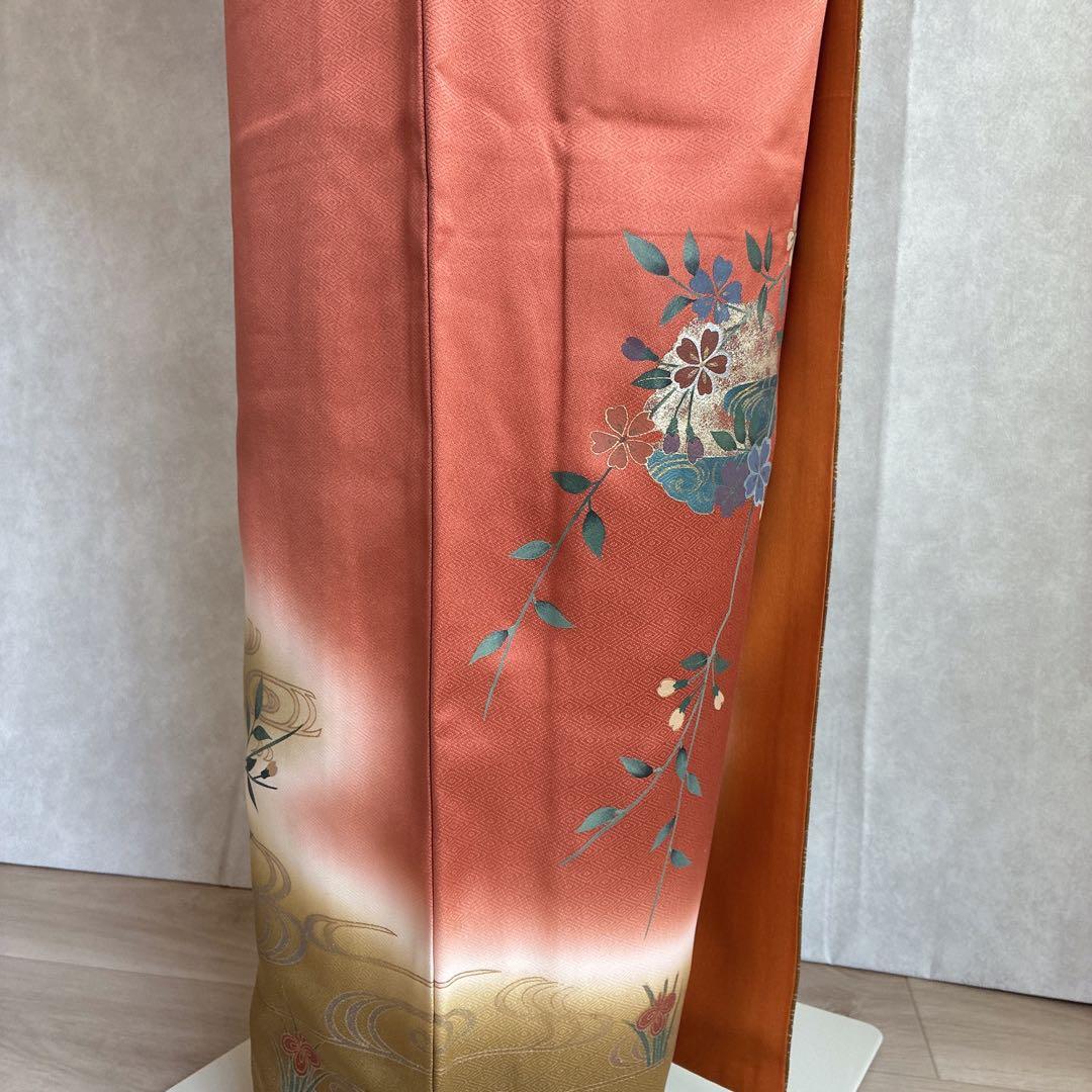 a*i様 訪問着　フルセット　着物　正絹　袷　刺繍　枝花　雪輪　J5