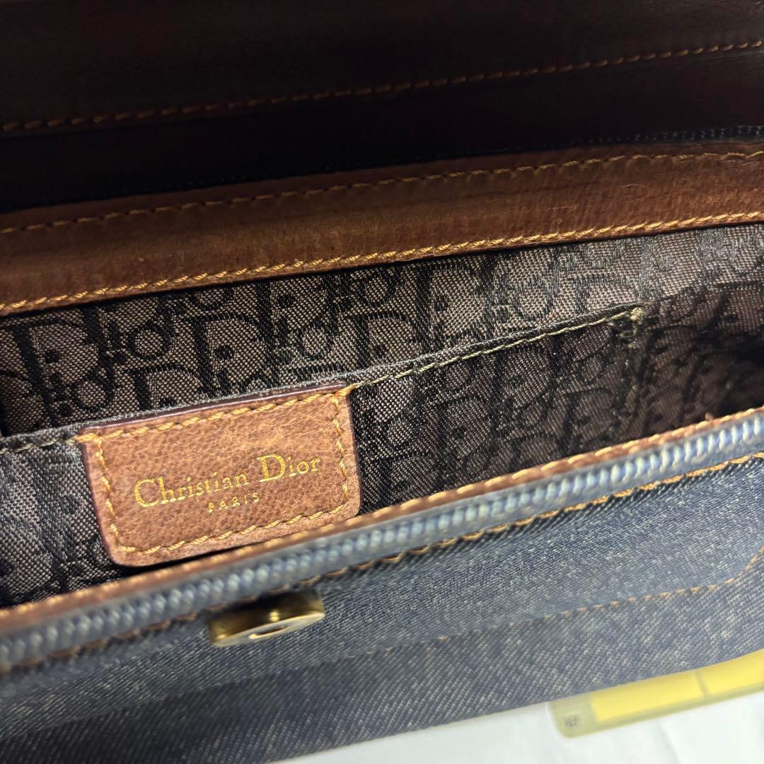 クリスチャンディオール ストリートシック デニム レザー ワンショルダーバッグ