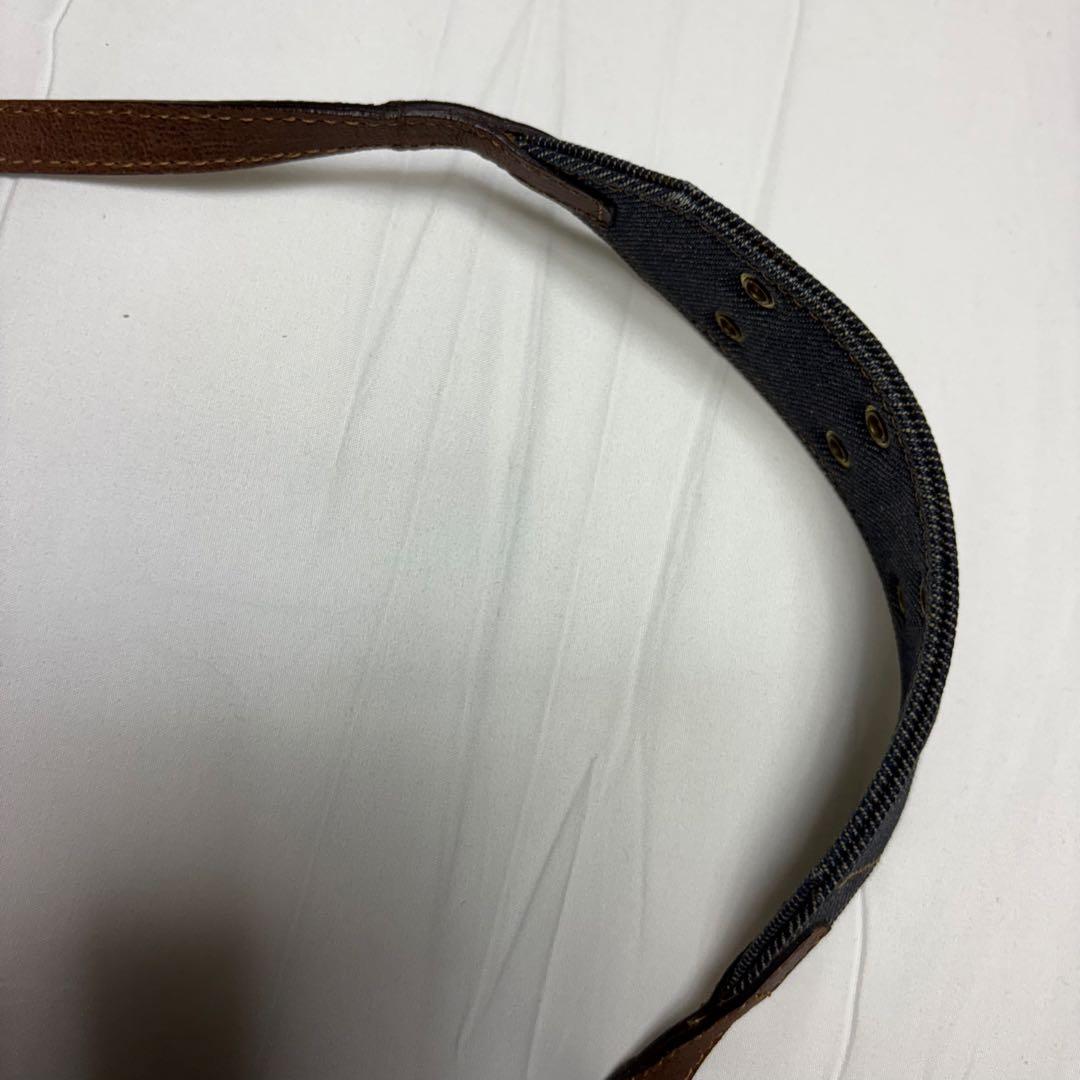 クリスチャンディオール ストリートシック デニム レザー ワンショルダーバッグ