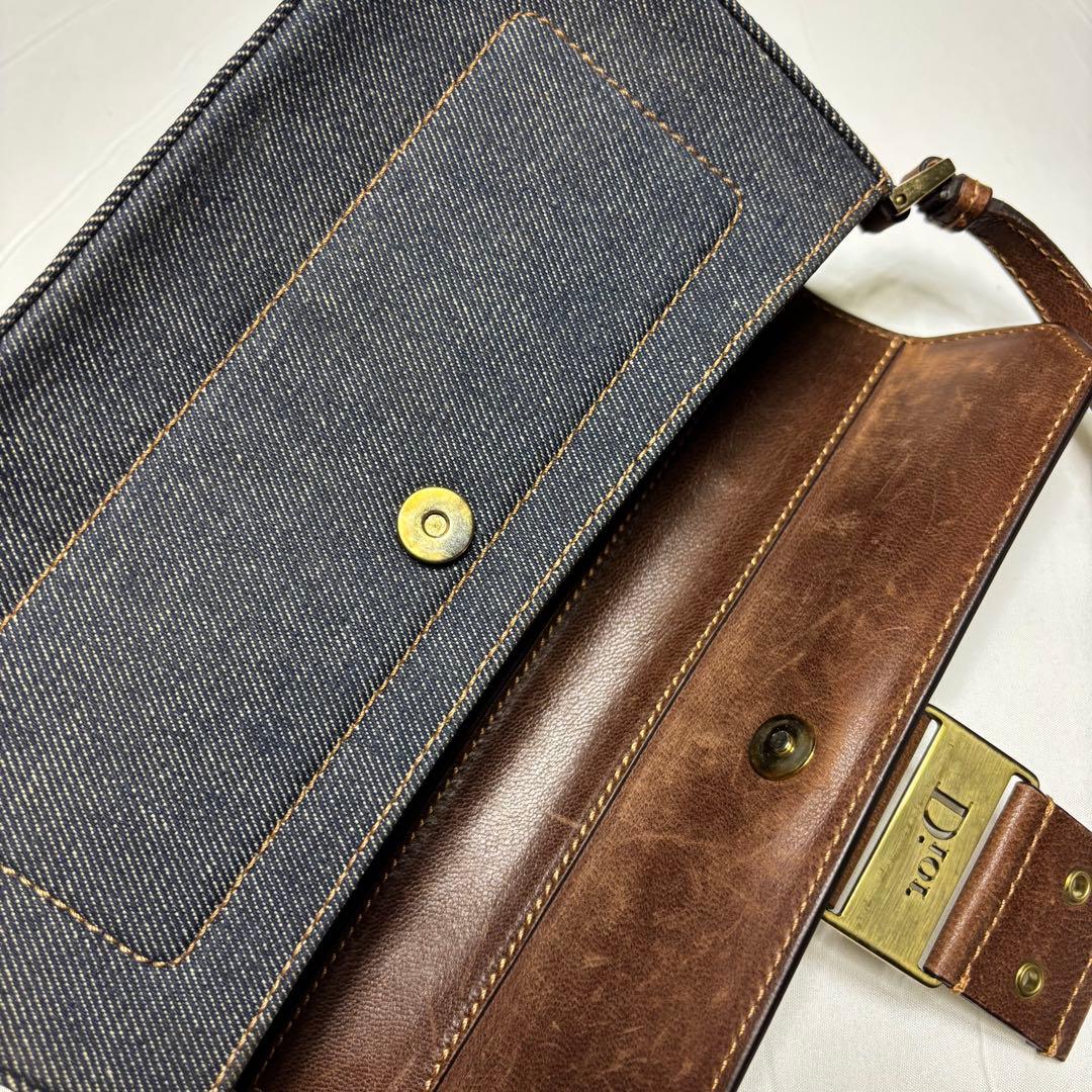 クリスチャンディオール ストリートシック デニム レザー ワンショルダーバッグ