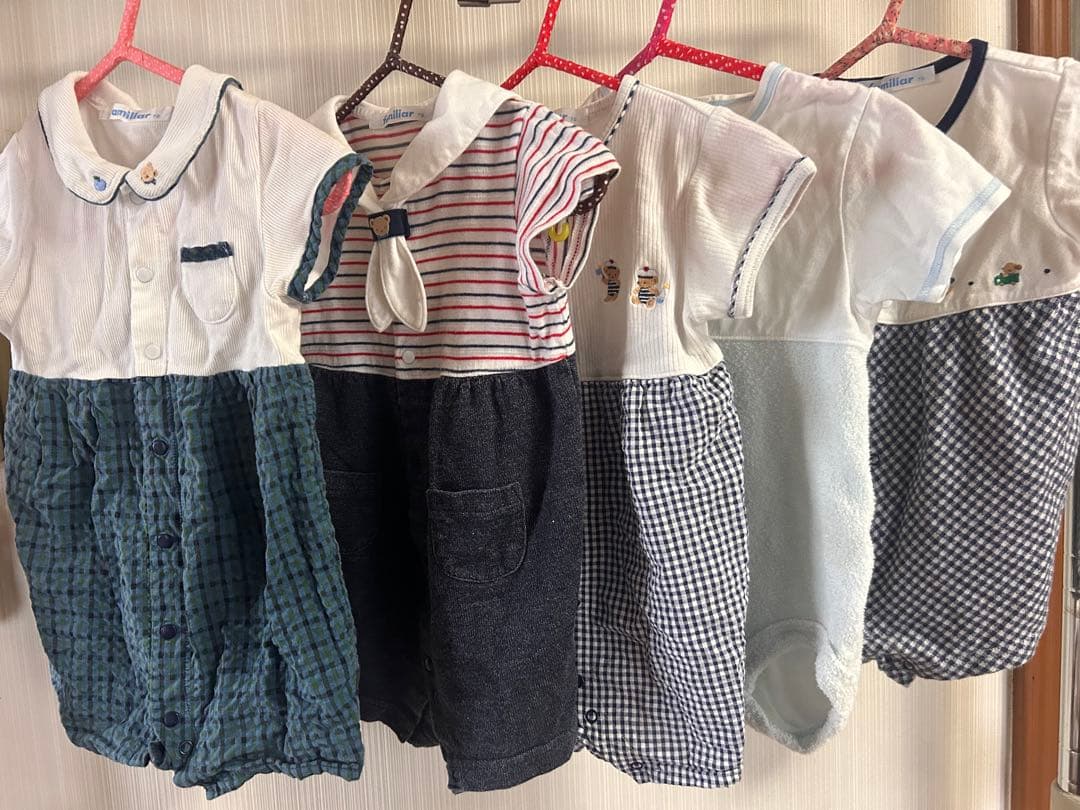 70cm familiar ファミリア　ロンパース　夏服　半袖