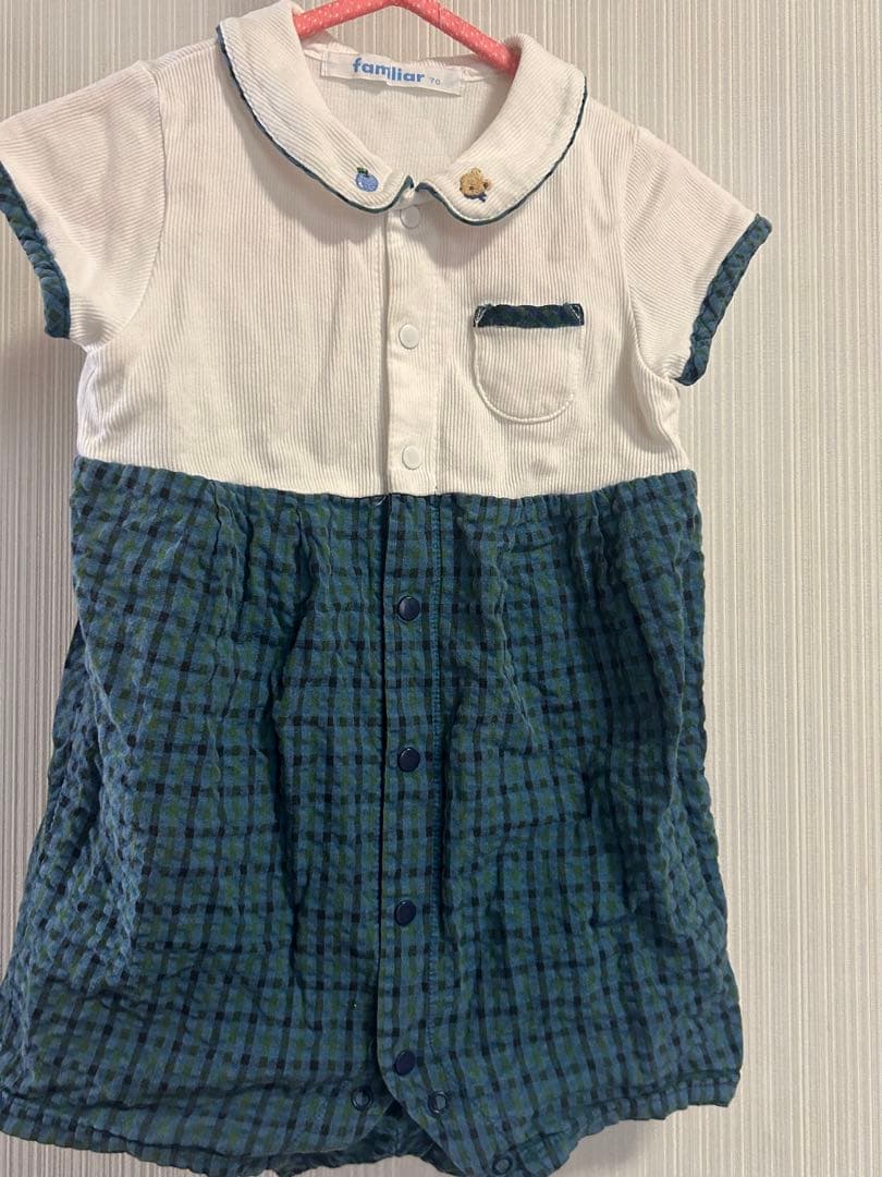 70cm familiar ファミリア　ロンパース　夏服　半袖