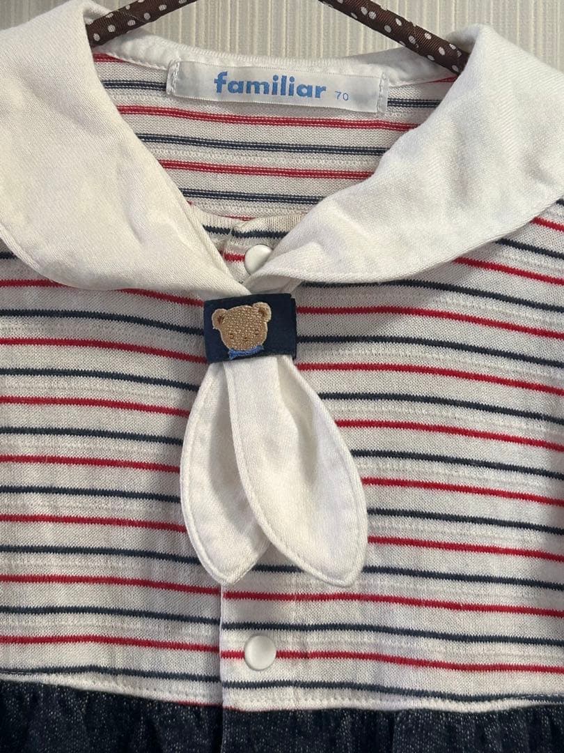 70cm familiar ファミリア　ロンパース　夏服　半袖