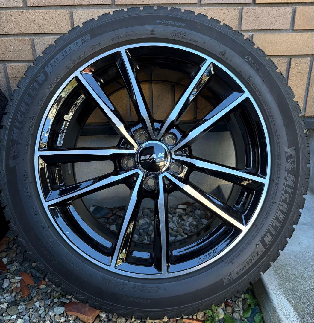 ④メルセデスE300用245/45 R18 ミシュランスタッドレスMAKホイール