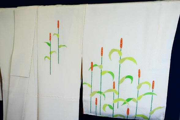 ★専用★未使用品 付下げ アイボリー 蒲の穂 身丈160cm 裄丈67cm