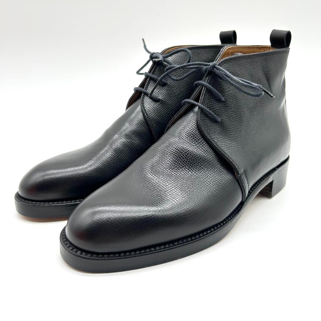 未使用級　エルメス　HERMES （35.5） 革靴　レザーチャッカブーツ　黒
