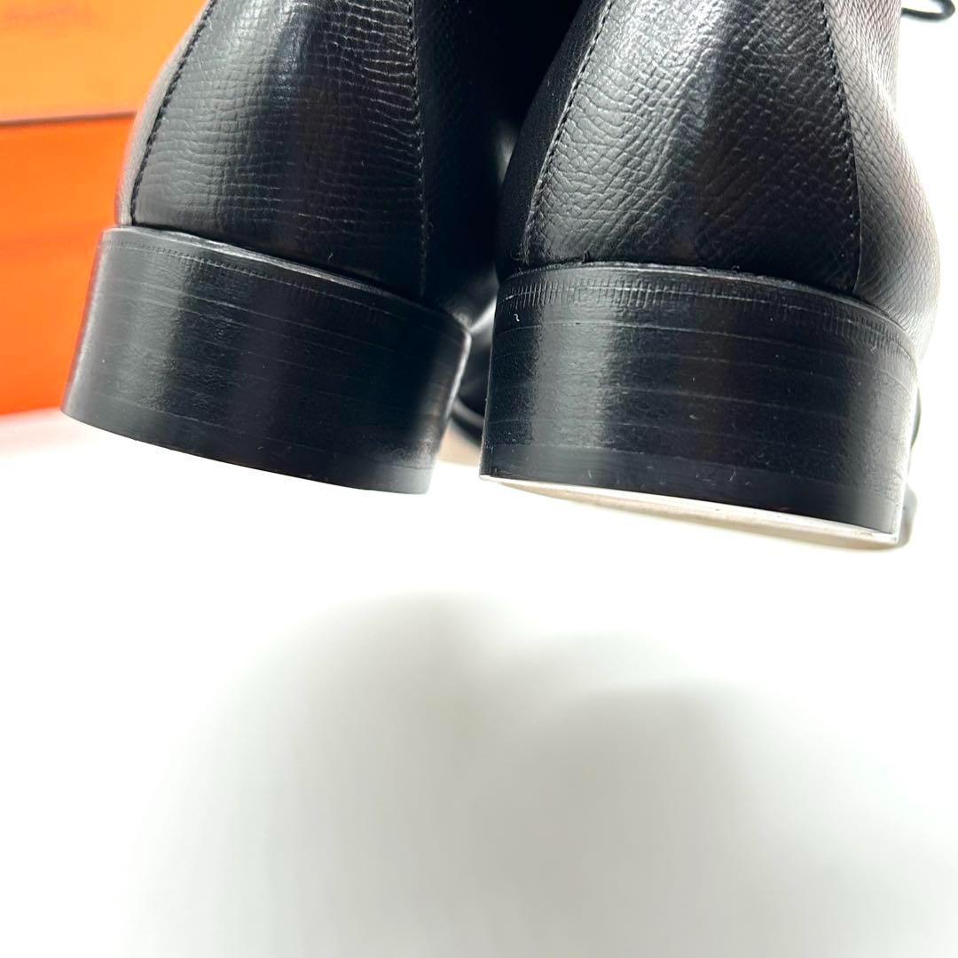 未使用級　エルメス　HERMES （35.5） 革靴　レザーチャッカブーツ　黒