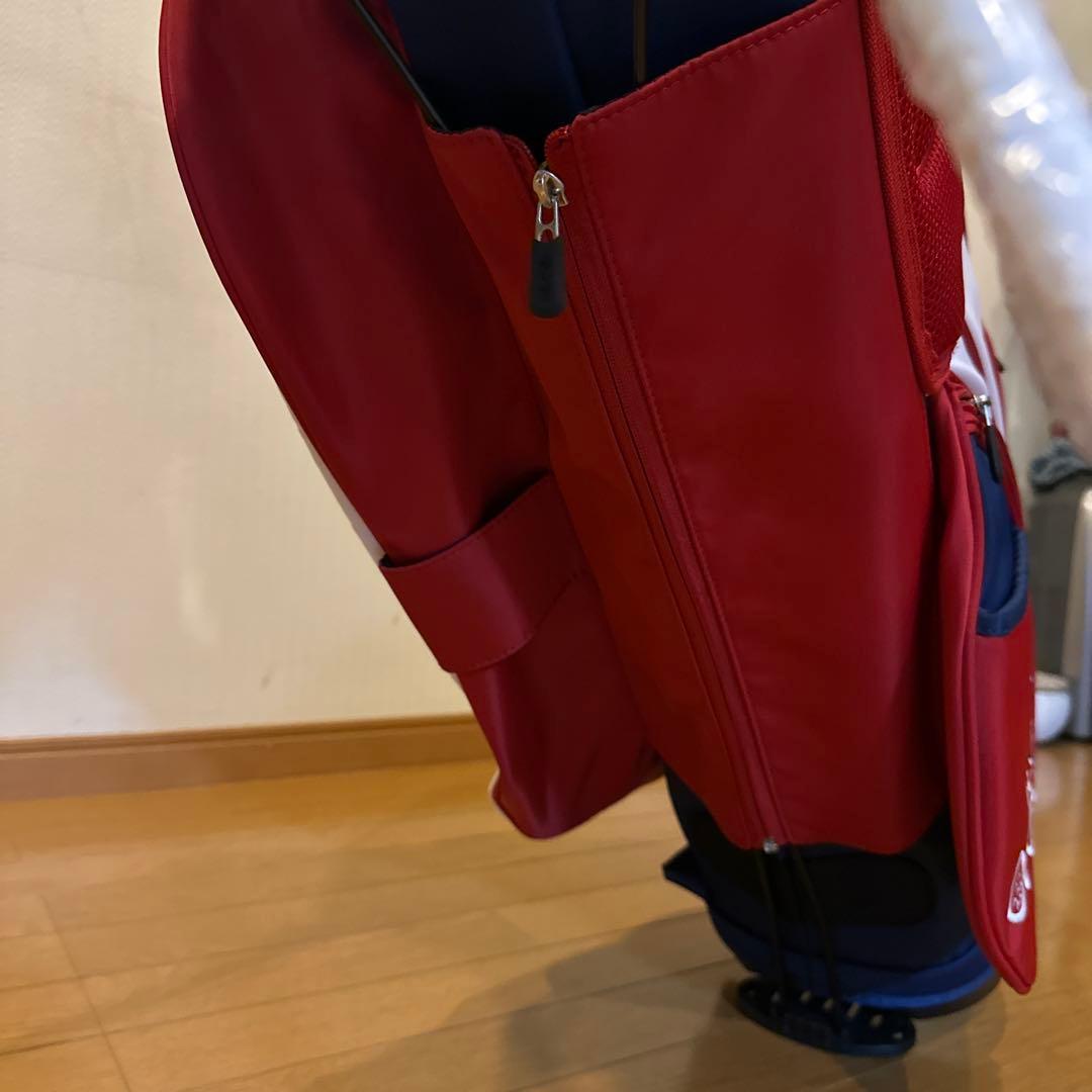 oclunk 軽量撥水ゴルフバッグ 9.0型 RD×WH