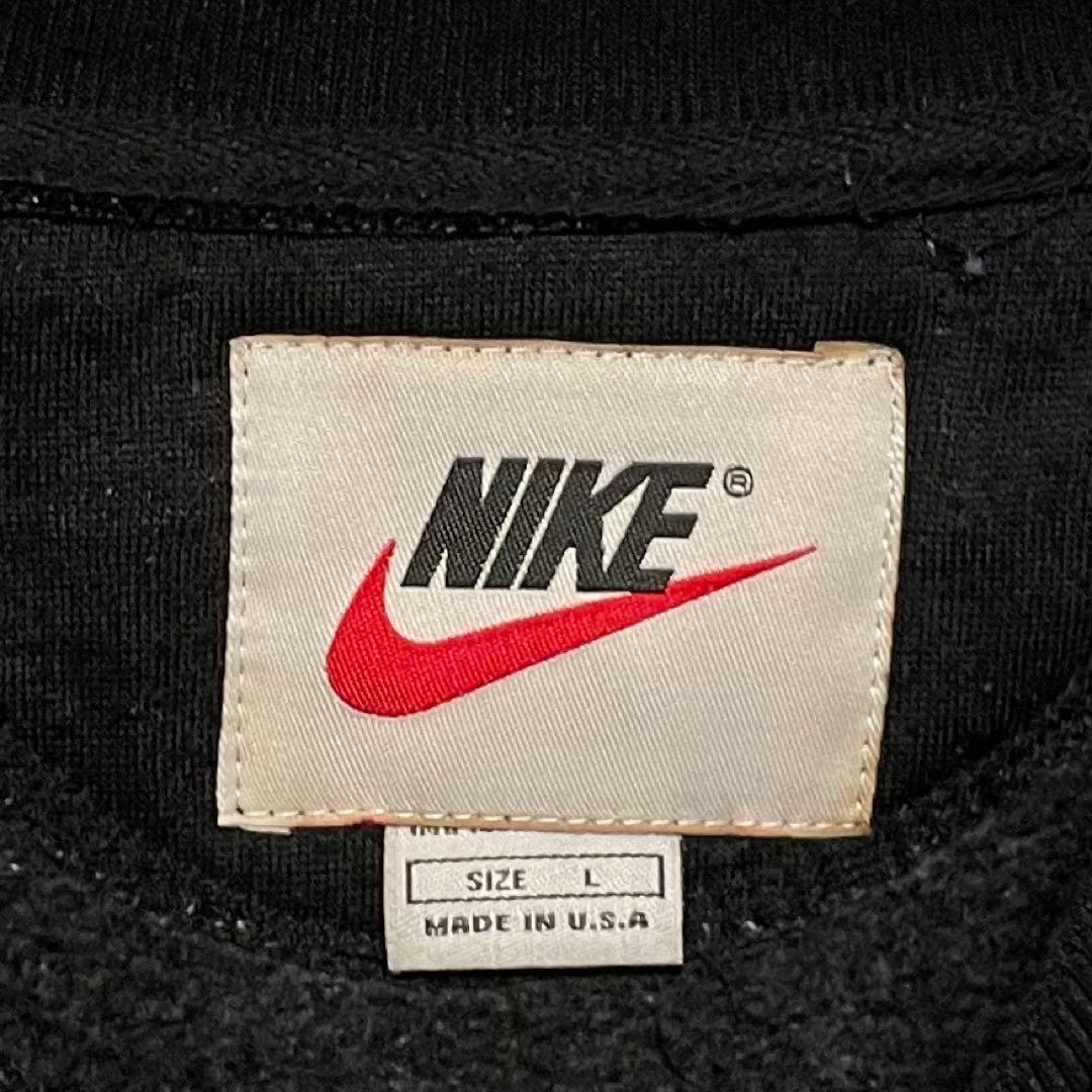 926【人気Lサイズ】ナイキ♤刺繍ビッグロゴ　90s 銀タグ　スウェット　希少
