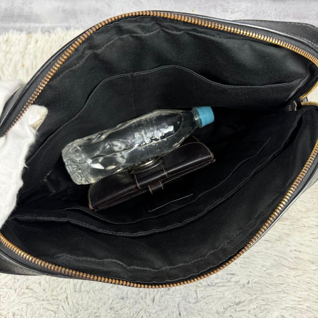 美品 コーチ レザー 2way ビジネスバッグ サフィアーノ レザーブラック