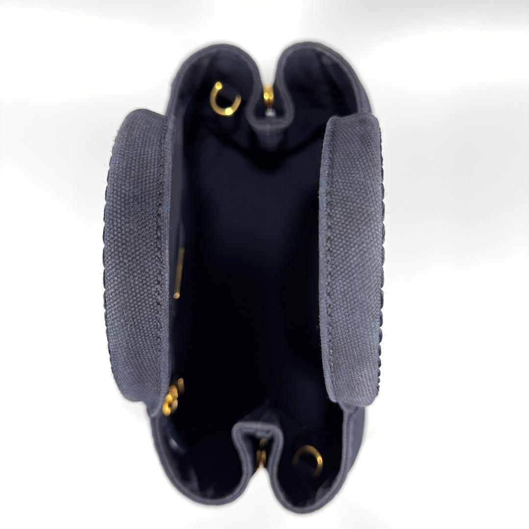 美品✨ PRADA プラダ カナパ S ネイビー ハンドバッグ キャンバス