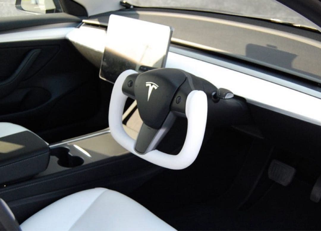 テスラ モデル3 Y 用　ヨークハンドル本体のみ　ホワイト