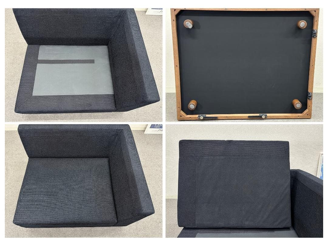 ■リッツウェル■GINA　モジュラー　3Pソファ　セパレート　ファブリック　濃紺