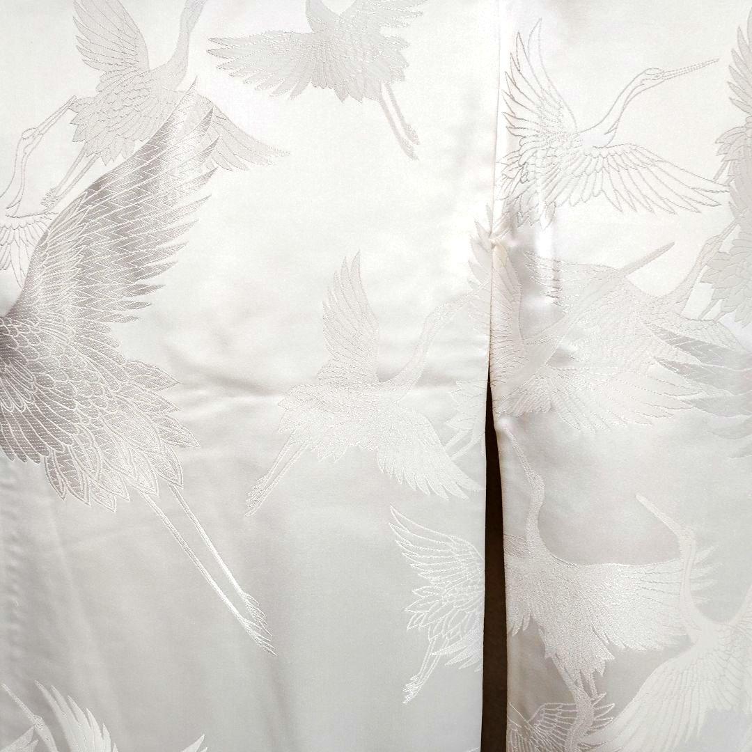 緞子生地白無垢 鶴のみ柄絹G