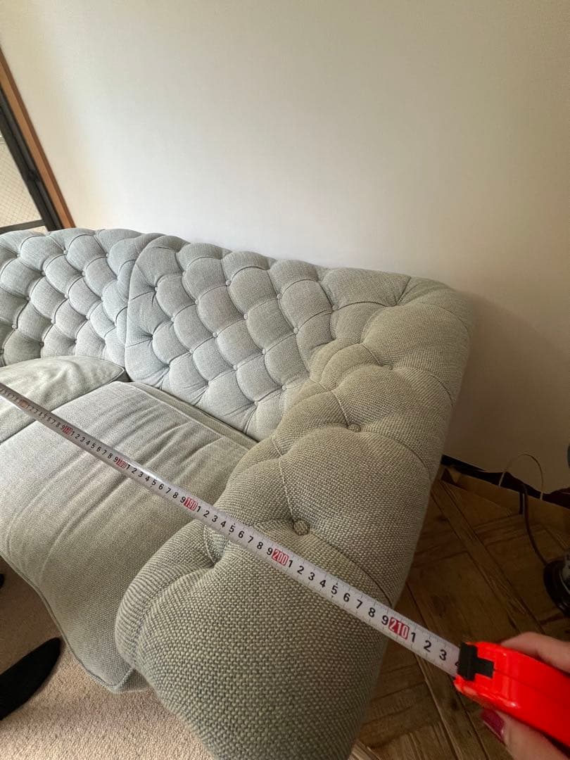 コ*イ様 フレンチグレー ボタンタッセル コーナーソファ
