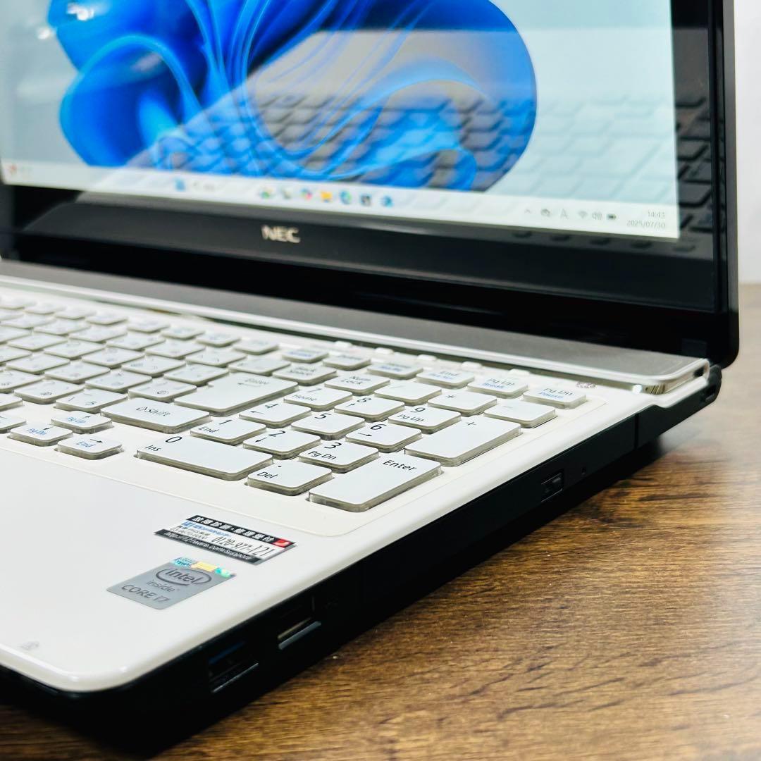 NECノートパソコンi7/SSD500G/16G Office付 Win11