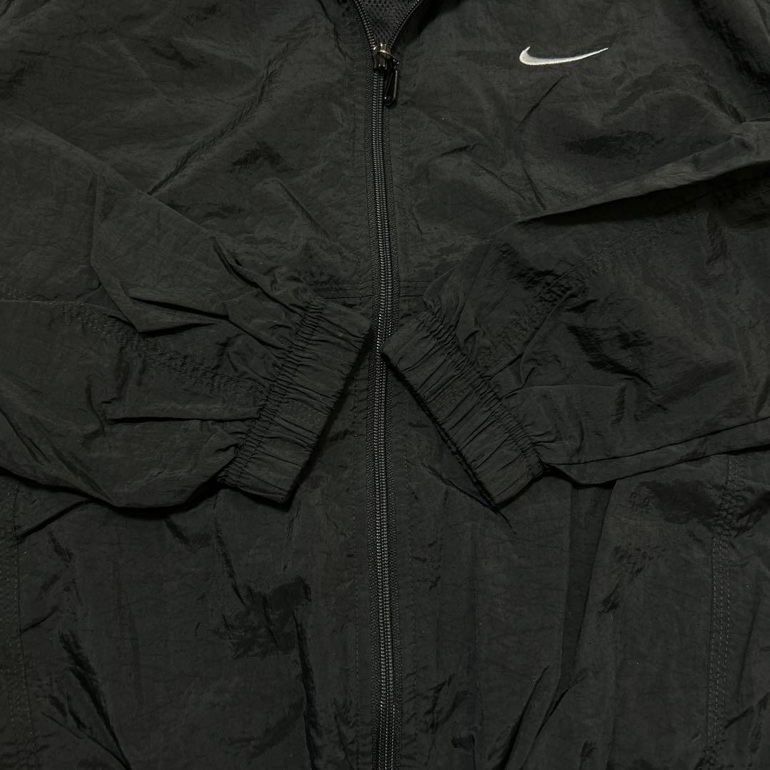 90s NIKE ナイキ ナイロンジャケット トラックジャケット 黒 M 銀タグ