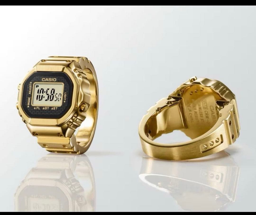 新品　CASIO CRW-001G デジタル腕時計　GOLD 非売品　バック