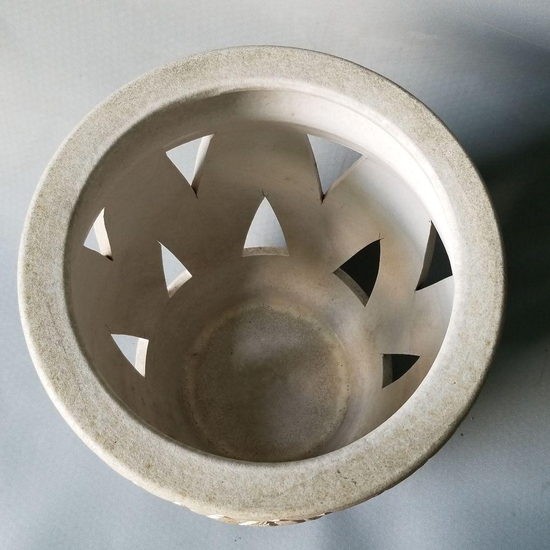 信楽焼傘立て  天水型透かし 高さ４５cm