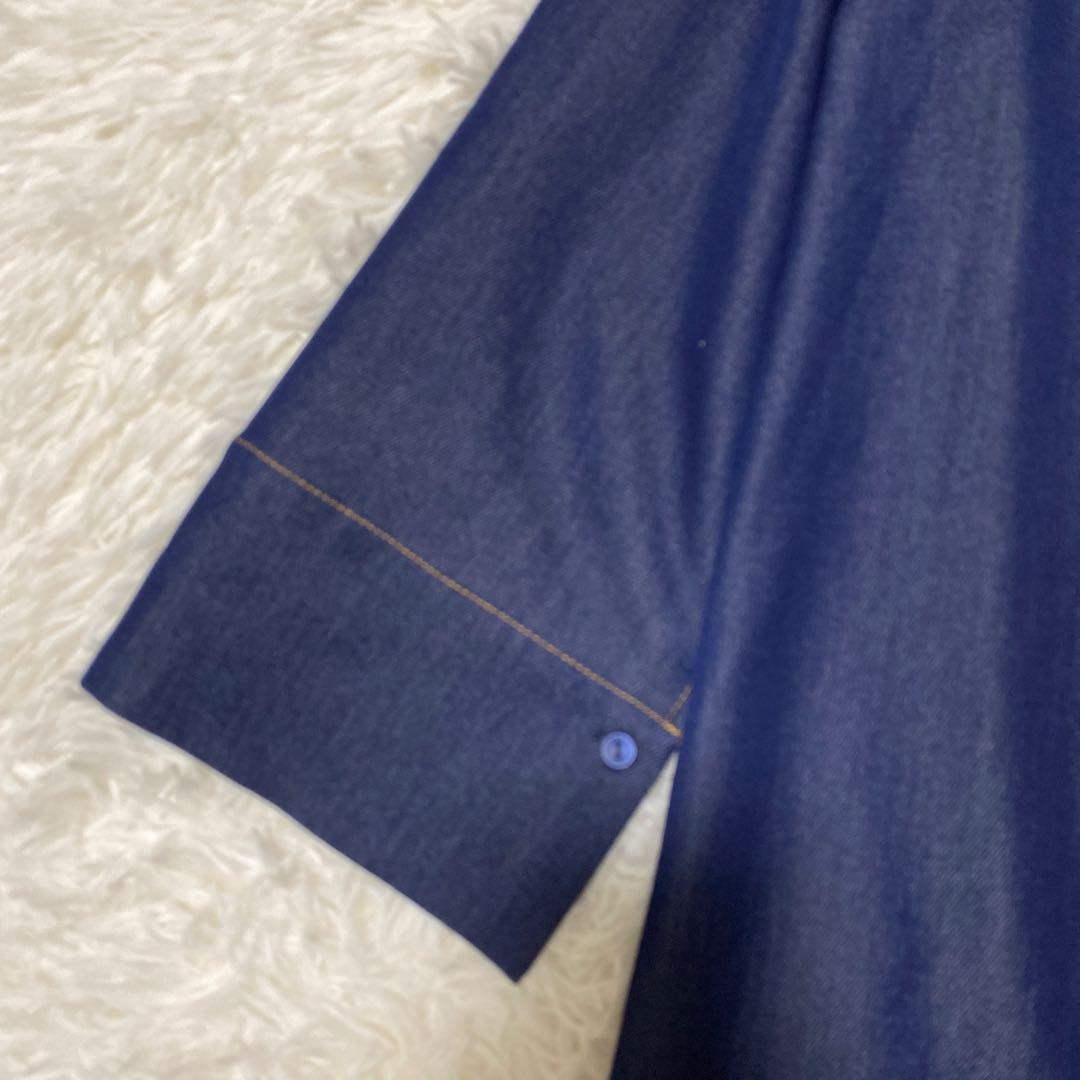 【美品】 ラグナムーン　柳橋唯コラボ　ワイドスリーブタイネック シャツ