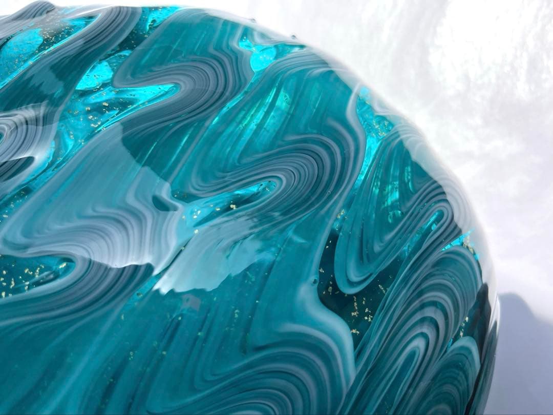 津軽びいどろ　花器　花瓶　津軽海峡　色ガラス　北洋硝子 (アデリア)