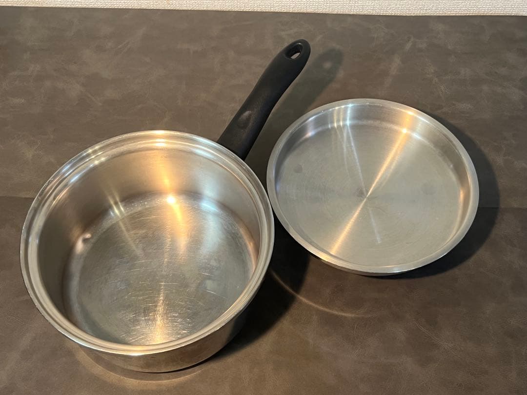 【動作良品】アムウェイ クィーン 豪華4点セット（ソースパン3点＋レンジ）旧型